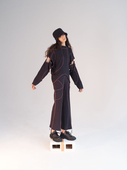 LINE THERMAL PANTS -BLACK- | Cycle by myob